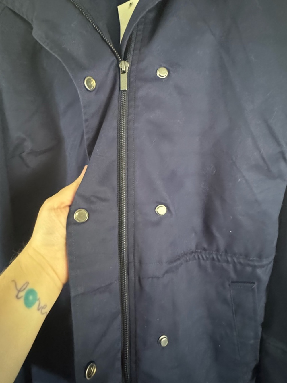 a new day Navy Drawstring-Waist Trench Jacket - Women - Picture 7 of 9